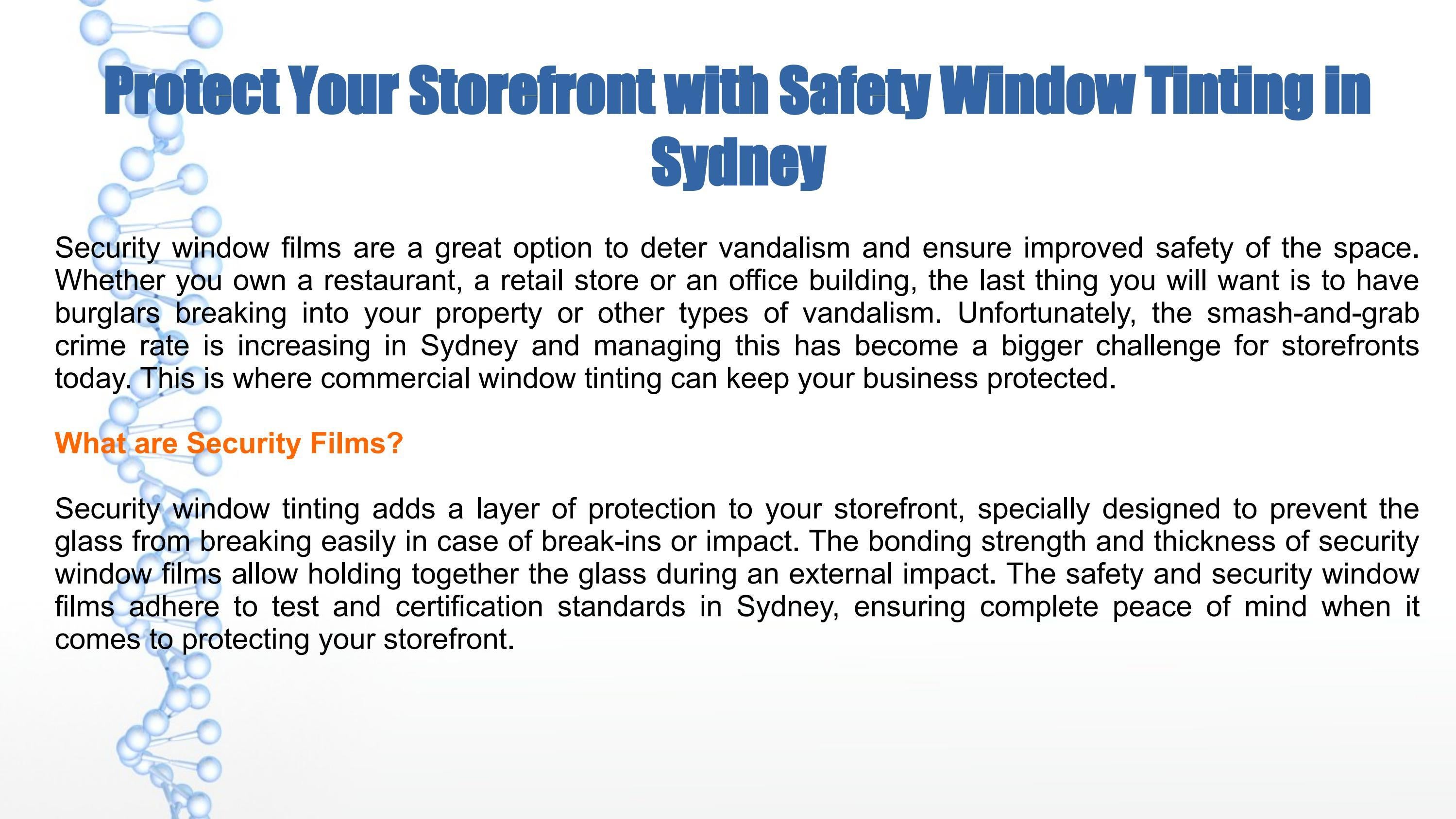 Protect Your Storefront with Safety Window Tinting in Sydney