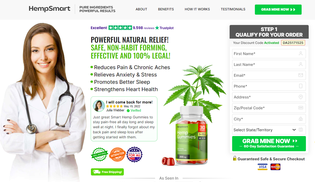 Smart Hemp CBD Gummies New Zealand: Reviews (Hemp CBD Gummies NZ) Is Pain Relief Scam? Read Before Buy