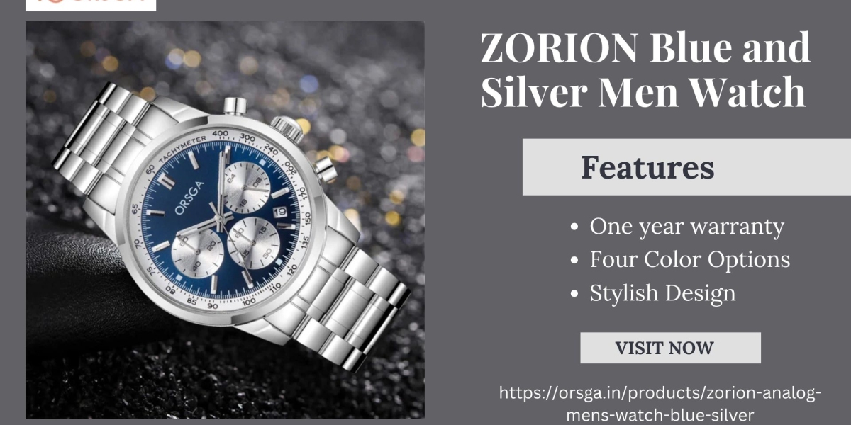 ZORION Blue and Silver Men Watch Bold and Stylish Design